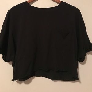 Black cropped T-shirt